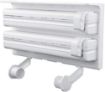 Picture of Trippal Pepar Dispencer  Triple Paper Dispenser 4 in 1 Foil Cling Film Tissue Paper Roll Holder for Kitchen with Spice Rack -White Kitchen Triple Paper Roll Dispenser & Holder for Tissue Paper Roll Cling Film Dispenser with Cutter