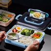 Picture of canto bento lumch box Lb-8877 LUNCH BOX 5 COMPARTMENT 5 PARTITION 5 SECTION Stainless Steel Lunch Box Leak Proof 5 Compartment Lunch Box Bento Box for Adults & Kids, Tiffin Box Reusable Microwave Freezer Safe Food Containers with Spoon