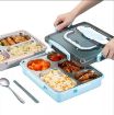 Picture of canto bento lumch box Lb-8877 LUNCH BOX 5 COMPARTMENT 5 PARTITION 5 SECTION Stainless Steel Lunch Box Leak Proof 5 Compartment Lunch Box Bento Box for Adults & Kids, Tiffin Box Reusable Microwave Freezer Safe Food Containers with Spoon