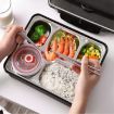 Picture of canto bento lumch box Lb-8877 LUNCH BOX 5 COMPARTMENT 5 PARTITION 5 SECTION Stainless Steel Lunch Box Leak Proof 5 Compartment Lunch Box Bento Box for Adults & Kids, Tiffin Box Reusable Microwave Freezer Safe Food Containers with Spoon