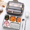 Picture of canto bento lumch box Lb-8877 LUNCH BOX 5 COMPARTMENT 5 PARTITION 5 SECTION Stainless Steel Lunch Box Leak Proof 5 Compartment Lunch Box Bento Box for Adults & Kids, Tiffin Box Reusable Microwave Freezer Safe Food Containers with Spoon