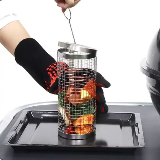 Picture of bbq tube, barbecue grill, bbq net tube, bbq portable basket,bbq