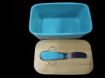 Picture of BUTTER BOX CERAMIC BUTTER BOX            Butter Dishes Ceramic A Large Porcelain Butter Keeper with Bamboo Lid and Steel Knife Butter Dish with Wooden Top Cover