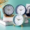 Picture of SILENT ANALOG DESK CLOCK MATT BLUE Round Silent Analog Desk Alarm Clock Non Ticking with Snooze Super Silent Alarm Clock