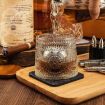 Picture of Dancing  Glass Whiskey Glasses Rotatable Decompression 220 ML Old Fashioned Whiskey Glasses Set  Spinning Glasses Bar Glass for Drinking Bourbon
