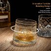 Picture of Dancing  Glass Whiskey Glasses Rotatable Decompression 220 ML Old Fashioned Whiskey Glasses Set  Spinning Glasses Bar Glass for Drinking Bourbon