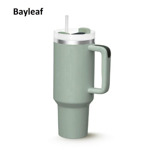 Picture of HEAVY Vacuum Insulated Tumbler (Bayleaf) Tumbler With Handle  Double Wall Stainless Steel Water Bottle