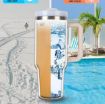 Picture of HEAVY Vacuum Insulated Tumbler (Bayleaf) Tumbler With Handle  Double Wall Stainless Steel Water Bottle