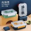 Picture of Leak Proof Lunch Box 3 Compartment Stainless Steel Lunch Box Plastic Spoon & Fork LUNCH BOX FOR KIDS STEEL LUNCH BOX  TIFFIN TIFIN 3 PARTITION