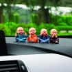 Picture of Polyresin Buddha Monk Car Dashboard Showpiece 4Pcs Monk Doll Ornament Set Kung Fu Cartoon Little Monk Doll Decoration Auto Dashboard Car Ornament Toy