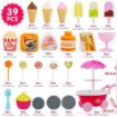 Picture of 39 Pcs Ice Cream Sweet Shop Cart Toys Pretend Play Kitchen Set for Kids SWEET  CART