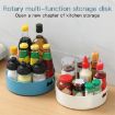 Picture of 360° Rotating Organizer Tray Multi- Function Rotating Tray Lazy Susan Rack Multi-Purpose Kitchen Storage Revolving Tray Cosmetic Organizer Tray