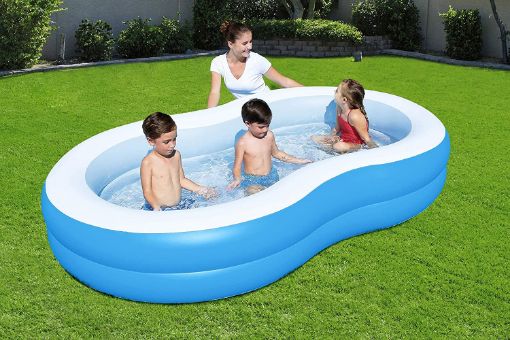Picture of The Big Lagoon Family Pool Swim Center Paradise Seaside Pool 2 Layer PLAIN Inflatable Rectangle Bath Tub