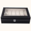 Picture of 12 slot watch box Genuine Leather Watch Storage Box 12 Slot Leather Watch Box Display Case Organizer Glass Jewelry Storage Watch Case