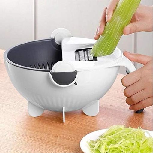 Picture of 10 in 1 Multifunctional Vegetable Fruits Cutter Slicer Shredder with Rotating Drain Basket