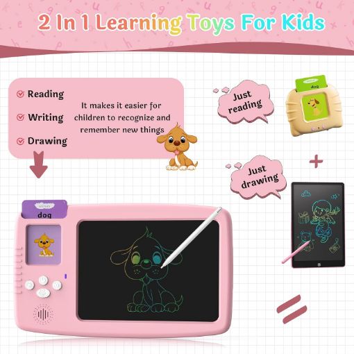 Picture of Flash card Talking Flash Cards LCD Writing Tablet Flash Cards Doodle Board