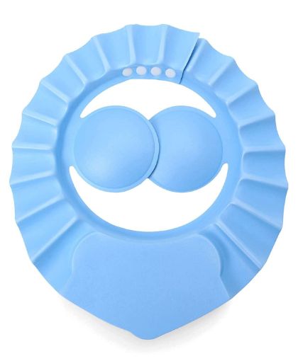 Picture of Baby shower cap Hair Wash Cap For Children Baby Kids Safe Shampoo Shower Water Out of Their Bathing Protection For Eyes Face And Ear Bathing Baby bath Cap