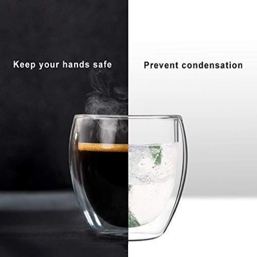 Picture of Glass Mug Cups Double Wall Thermal Insulated Cups Double Wall Insulated Heat-Resistant Glass Cup