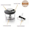 Picture of Quick Cut Big Plastic Handy Chopper with Pull Cord Technology and 3 Stainless Steel Blades Eco Friendly Design Vegetable & Fruit Chopper