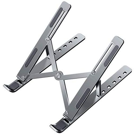 Picture of laptop Stand (Aluminium ) Riser Computer Tablet Stand 6 Angles Adjustable Aluminum Ergonomic Foldable Portable Desktop Holder Compatible with MacBook Portable Tablet Stand Foldable Compatible