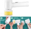 Picture of Multi-Functional Electric Cleaning Brush 5 in 1 Magic Power Scrubber Household Cleaning Tools Spin Scrubber with 3 Brush Heads 5 in 1 Magic Brush Nylon Bathtub Electric Multi-Functional Household Tools Bath Kitchen Cleaning Brush MAGIC BRUSH 5 IN 1 BRUSH