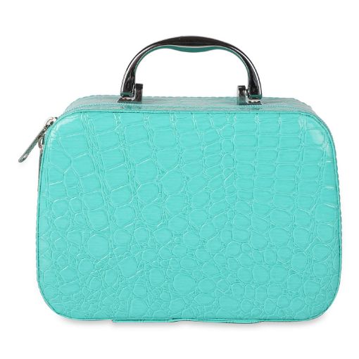 Picture of Cosmatics Bag Accessoriesrise Cosmetic Makeup Travelling box for Women Zipper Jewellery Organizer Box Travel Toiletry Case Storage Bag Toiletry Box with Compact Magnifying Mirror for Travel