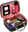 Picture of Cosmatics Bag Accessoriesrise Cosmetic Makeup Travelling box for Women Zipper Jewellery Organizer Box Travel Toiletry Case Storage Bag Toiletry Box with Compact Magnifying Mirror for Travel