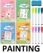 Picture of NEW MAGIC PAINTING BOOK Magic Reusable Copybook for Kids-Practice Copybook for Age 3-5 Calligraphy Simple Hand Lettering-Reusable Writing Practice Book