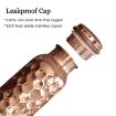Picture of Diamond Hammered Joint Free Leak Proof Copper Water Bottle Diamond Touch Designed Leak Proof Bottle