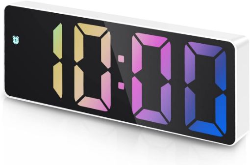 Picture of Rainbow LED Clock Modern Small Clock Digital Alarm Clock