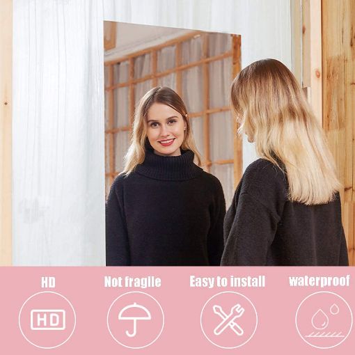 Picture of Flexible Mirror Sheets Self-Adhesive Plastic Mirror Self Adhesive Mirror Sheet  Multipurpose Peel & Stick Tile Stickers for Kitchen