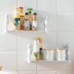 Picture of Bathroom Hardware & Accessories Adhesive Sticker Multipurpose Plastic Bathroom Rack Kitchen Bathroom Shelf Wall Holder Storage Rack Organizer