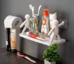 Picture of Bathroom Hardware & Accessories Adhesive Sticker Multipurpose Plastic Bathroom Rack Kitchen Bathroom Shelf Wall Holder Storage Rack Organizer