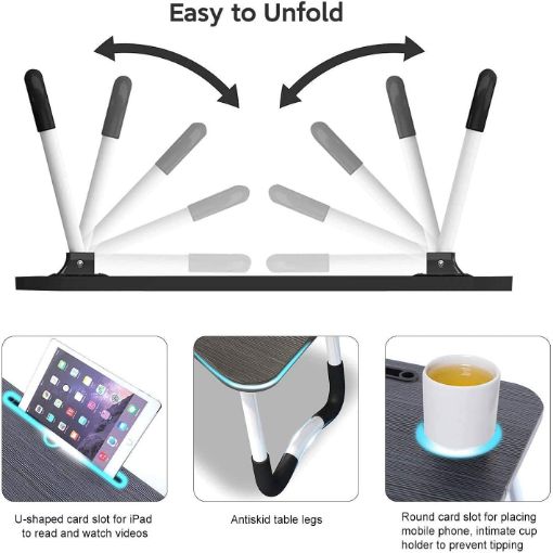 Picture of drawing Friends Foldable Laptop Sun Printed Kids Study Table laptop table printed cartoon Sun   Kids Activity Table with Tablet Stand and Cup Holder