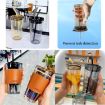 Picture of GLASS MUG WITH STRAW AND COVER 450 ML Glass Travel Sipper Tumbler Mug  Milk Mug