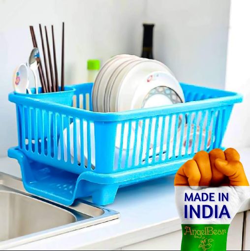Picture of Plastic Popular Combo Kitchen Sink Organiser  3 in 1 Kitchen Sink Dish Drainer Drying Rack Washing Basket with Tray  Large Sink Set Dish Rack Drainer