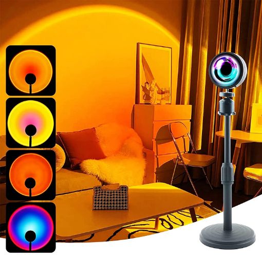 Picture of Sunset Lamp  Sunset Projection Lamp LED Night Lights Sunset Projection Lamp Led Light Visual Mood Lighting Lamp Modern Floor Stand Night Light