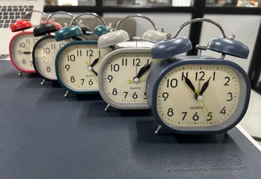 Picture of Rectangle Twin Bell Clock  Table Clocks Alarm Clock Desk Clock Twin Bell Alarm Clock with Night Led Light