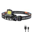 Picture of LED Headlamp USB Rechargeable Headlight Torch 3 LED HEADLAMP WITH COB  LIGHT