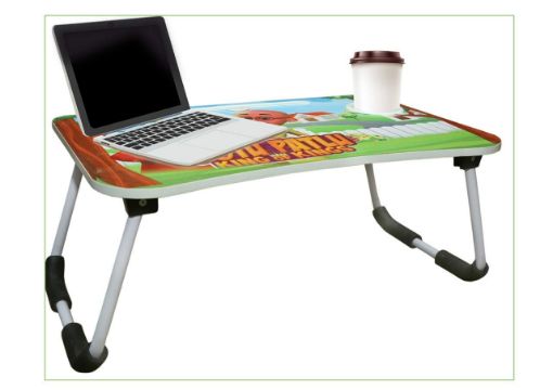 Picture of Wooden Motu Patlu Design Laptop Table Portable and Adjustable Multi Function Study Lap Desk Table   Laptop Motu Patlu Wooden Study Table for Children Bed Table laptop table printed cartoon motu patlu