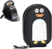 Picture of Leather Credit Card Holder Cute Penguins Wallet  Mini Thin Wallet  Leather Cute Card Bag