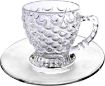 Picture of Pineapple Tea Cup And Saucer 6+6 saucer set of 6+6 Pineapple Glass Tea & Coffee Cup Set Chocolate Green Tea cups Coffee Drinks cups