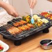 Picture of Portable Tabletop Grill Kitchen plastic BBQ Grills Adjustable Temperature Control Portable Electric Grill Electric Barbecue Smokeless Indoor and Outdoor Grill Barbeque Grill Outdoor with Wooden Handle BBQ Skewer