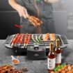 Picture of Portable Tabletop Grill Kitchen plastic BBQ Grills Adjustable Temperature Control Portable Electric Grill Electric Barbecue Smokeless Indoor and Outdoor Grill Barbeque Grill Outdoor with Wooden Handle BBQ Skewer
