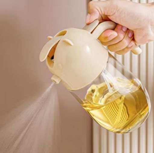 Picture of 2 in 1 Oil Dispenser Oil Sprayer Glass 500ml Glass Bottle Oil Bottle Glass Oil Pot