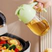 Picture of 2 in 1 Oil Dispenser Oil Sprayer Glass 500ml Glass Bottle Oil Bottle Glass Oil Pot