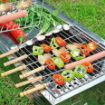 Picture of BBQ Tandoor Stick  stainless steel roast fork stainless steel stick wooden handle bbq stick grill tandoor stick 12 bbq tandoor stick bbq skewers tandoor