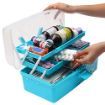 Picture of storage tool box Multi-Purpose Plastic Storage Tool Box Case Portable 3 Layer Compartment Multipurpose Medicine Organizer Family Emergency First Aid Kit