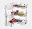 Picture of 3 Layer L Corner Shape Stand 3 Layer Stainless Steel Multipurpose Storage Rack Shelf for Kitchen  Bathroom  Steel 3-Layer-L-Shape Layer Corner Stand L Shape Kitchen Bathroom Multipurpose Storage RackShelf