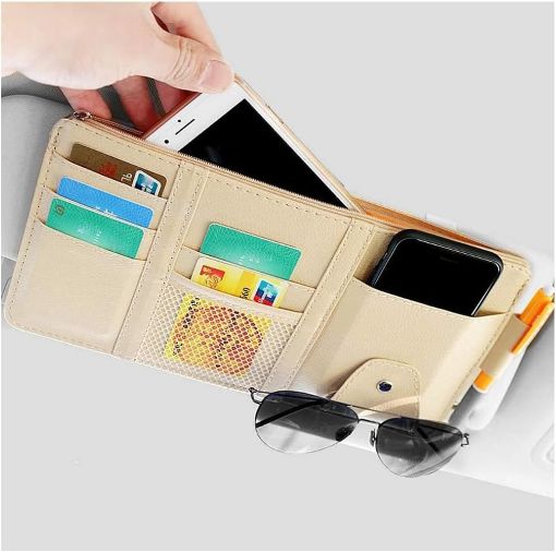 Picture of Car Sun Visor Organizer Multi-Pocket Visor Organizer Truck Visor Storage Pouch